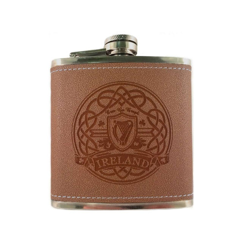 Harp Leather Flask The Irish Rose Gifts