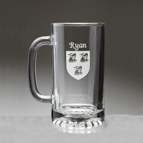 Beer Mug with Irish Coat of Arms (Sand Etched) | Irish Rose Gifts