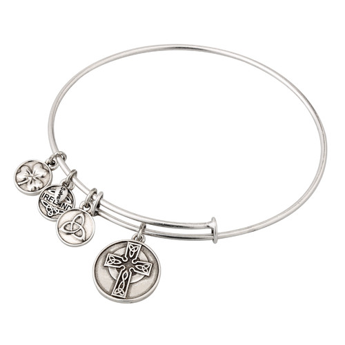 Celtic Cross Sliver tone bracelet/bangle - Allergy safe and by Solvar Ireland