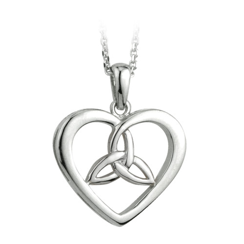 Heart & Trinity Knot Necklace - Sterling Silver by Solvar Jewelry | Irish Rose Gifts