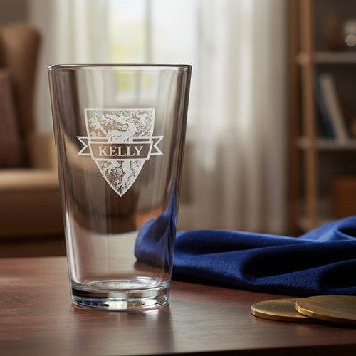 Personalized Griffin Pint Glass ,16oz - Set of 4 (Sand Etched) | Irish Rose Gifts