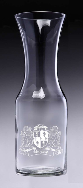 Wine Decanter with Coats of Arms - (Sand Etched) The Irish Rose Gifts