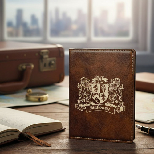 Irish Coat of Arms Leather Passport Wallet The Irish Rose Gifts