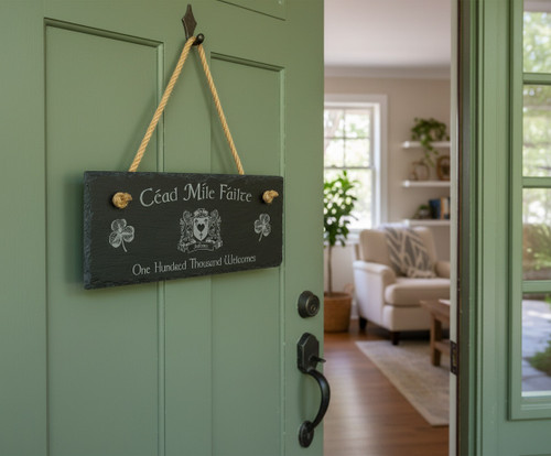 Irish Coat of Arms Slate Plaque Blessing Céad Míle Fáilte | Irish Rose Gifts
