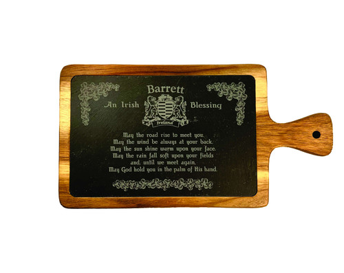 Irish Coat of Arms Slate Cutting Board Blessing - May the Road Rise Up to Meet You The Irish Rose Gifts