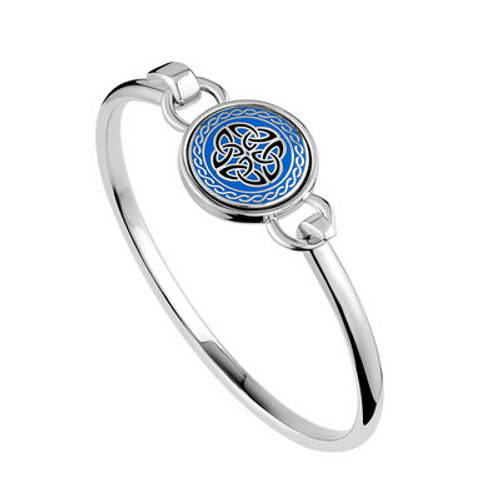 Solvar Blue Enamel Celtic Knot Bangle by Solvar Jewelry