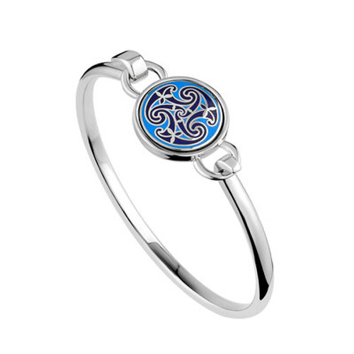 Solvar Blue Enamel Celtic Knot Bangle