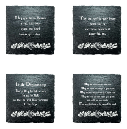 Irish Blessing Slate Coasters - Set of 4 The Irish Rose Gifts