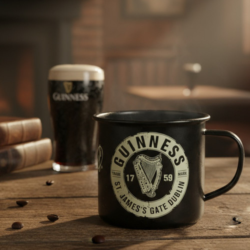 Guinness Enamel Black Mug | Irish Rose Gifts