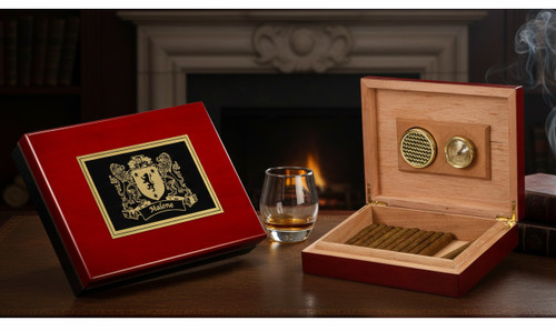 Irish Coat of Arms Cedar Cigar Humidor | Irish Rose Gifts