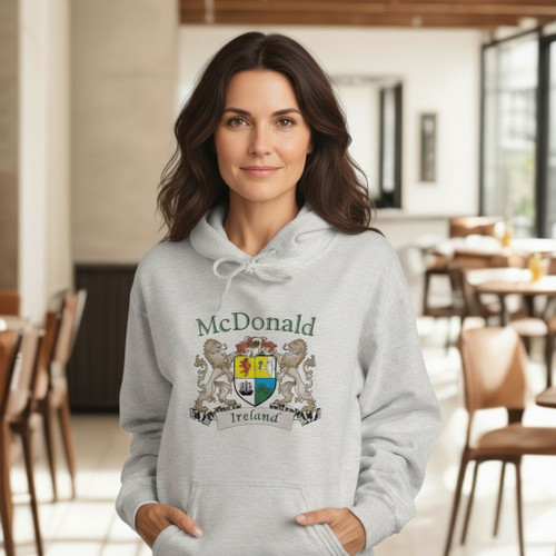 Irish Sweatshirt: Irish Coat of Arms Hooded Sweatshirt