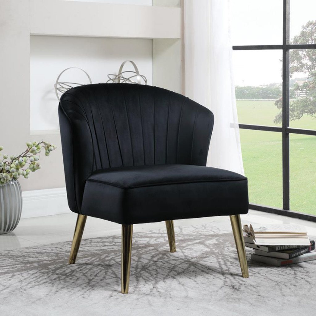 the diego black velvet accent chair