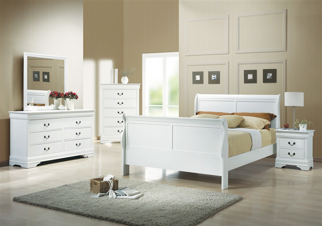 The Louis Philippe White Queen Bedroom Set Miami Direct Furniture