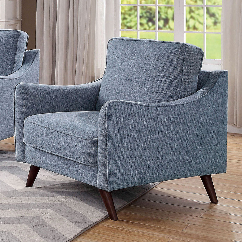 soft blue armchair