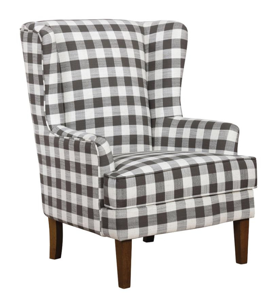 black and white plaid accent chair