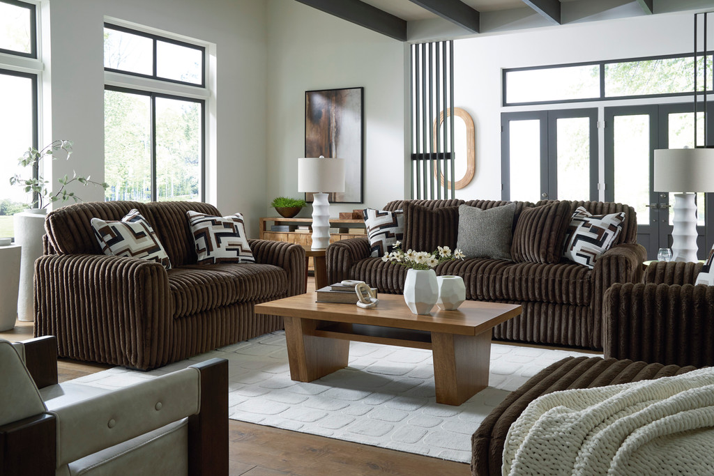 Chocolate Corduroy Sectional