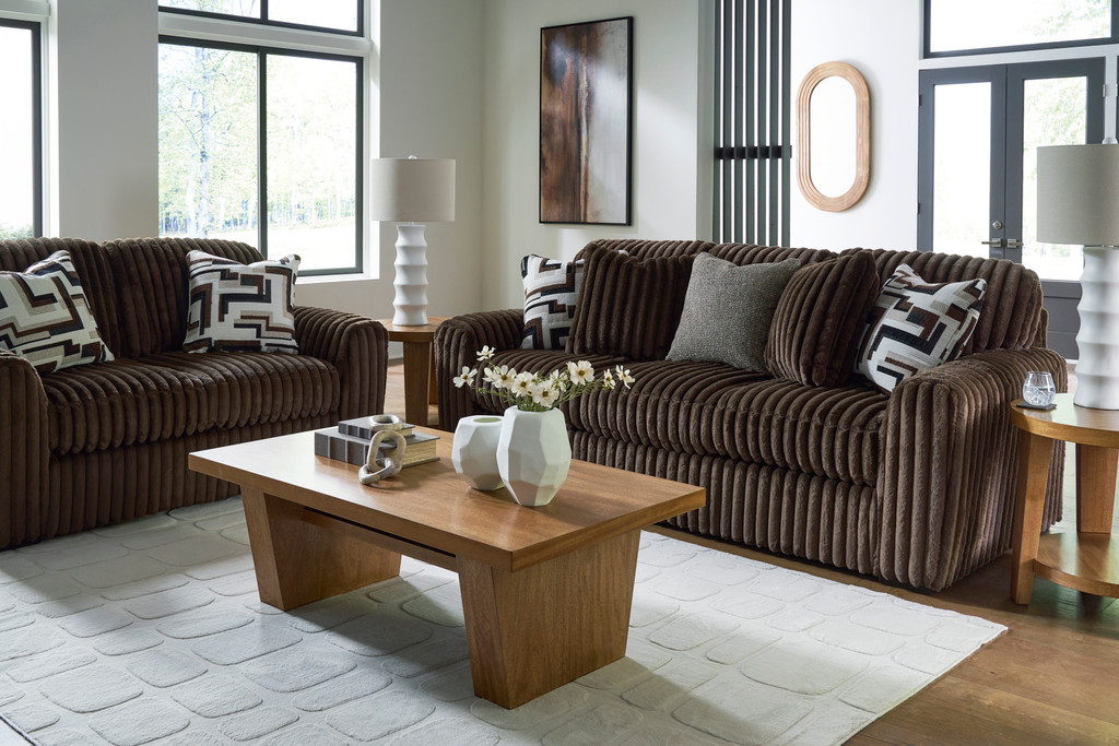 Chocolate Corduroy Sectional