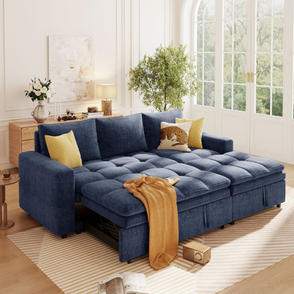 The Estania Blue Sofa Bed with Storage 