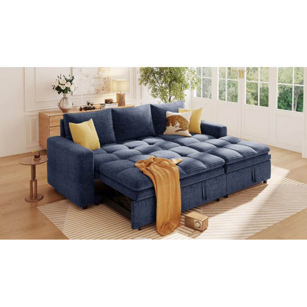 The Estania Blue Sofa Bed with Storage 