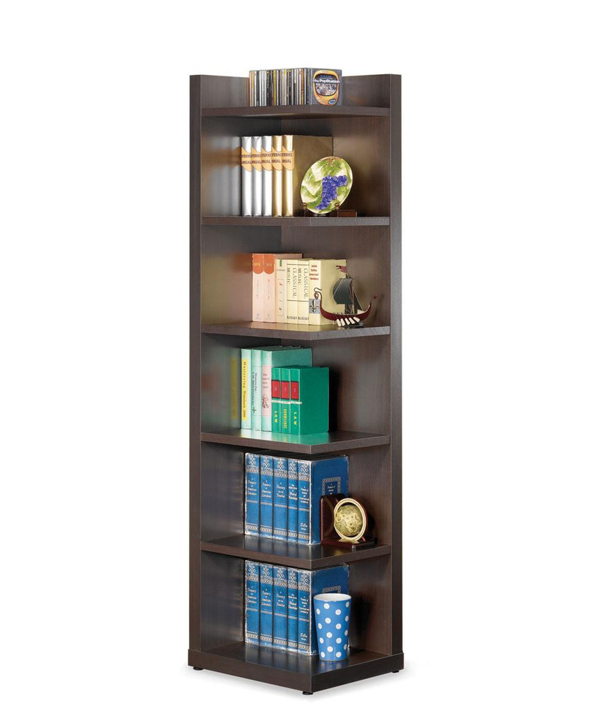 Corner Bookcase In Cappuccino Miami Direct Furniture