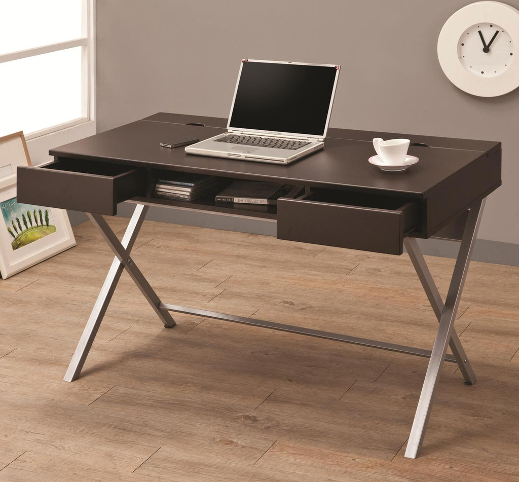 Cappuccino Criss Cross Smart Desk Miami Direct Furniture
