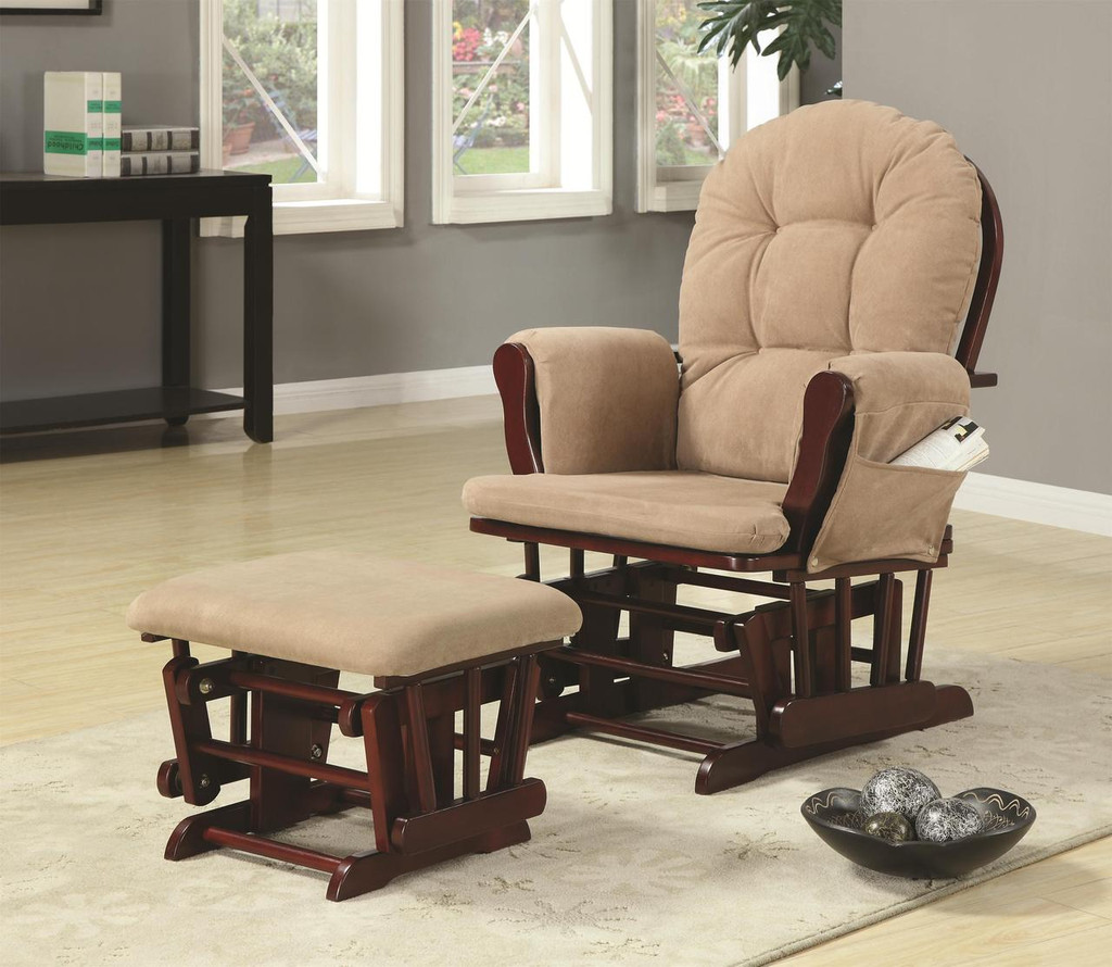 Casual Beige Glider With Ottoman Miami Direct Furniture