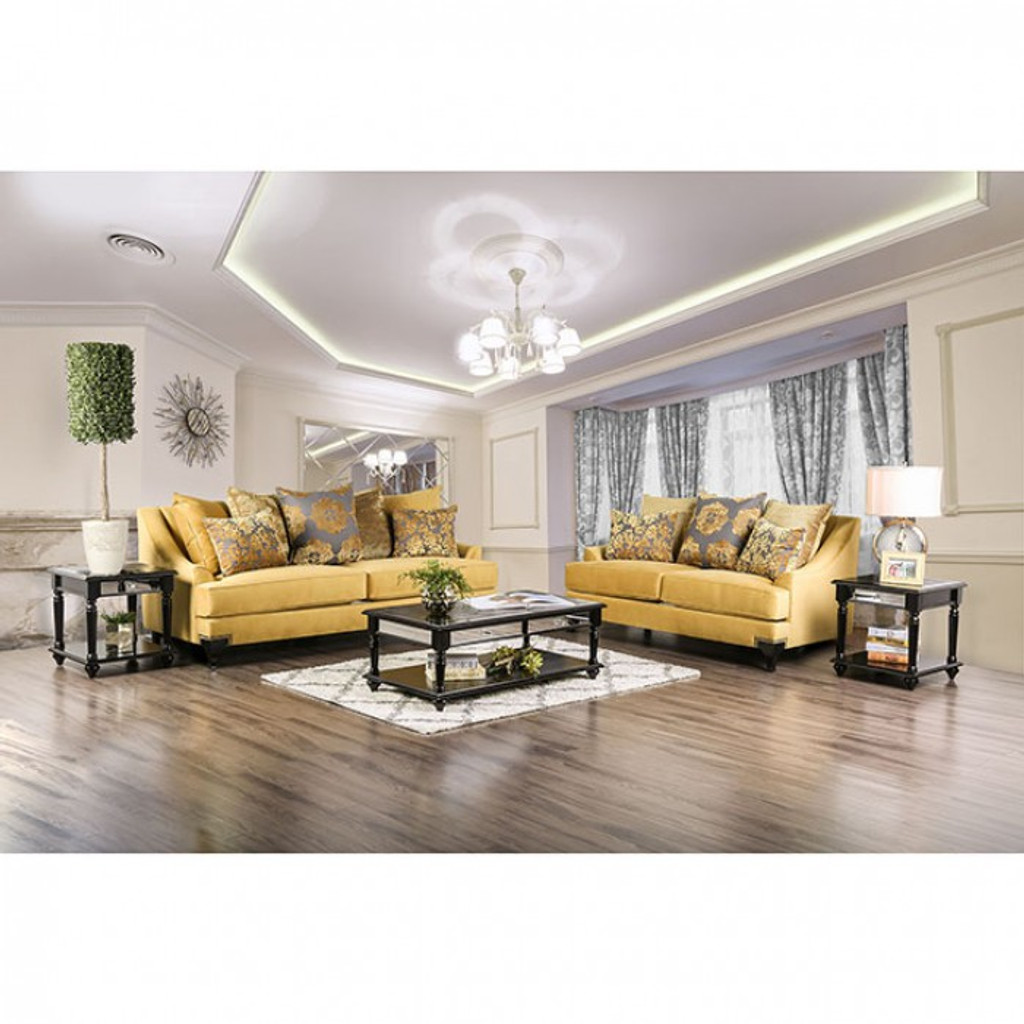 The Viscontti Gold Living Room Collection Miami Direct Furniture