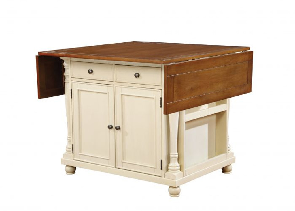 Slater Buttermilk/Brown Kitchen Island
