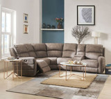 The Olwen Mocha Nubuck Power Sectional