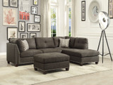 The Laurissa Light Charcoal Linen Sectional with Ottoman