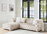 The Syxtyx Beige Velvet Sectional