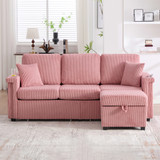 Welli Pink LED Sofa Chaise with Storage 