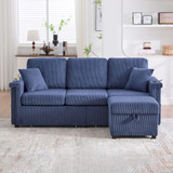 Welli Blue LED Sofa Chaise with Storage 