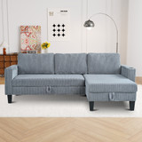 The Okina Grey Reversible Sleeper Sofa Chaise  