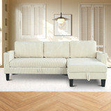 The Okina Beige Reversible Sleeper Sofa Chaise  