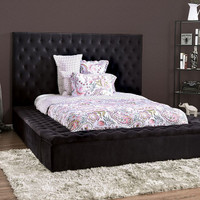 The Davida Black Upholstered Bed