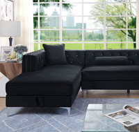 The Amie Black Storage Sectional