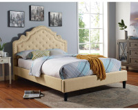 The Aubree Beige Fabric Bed