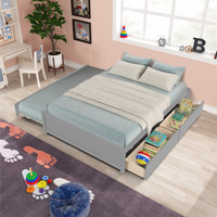 Logan Gray Full Bed w/ Trundle and Drawers