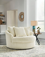 The Lindyn Ivory Oversized Swivel Accent Chair