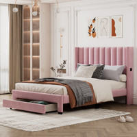 The Wendy Pink Queen Storage Platform Bed