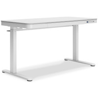 The Lynxtyn White Adjustable Height Home Office Desk