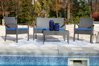 The Alina Outdoor Love/Chairs/Table Set (Set of 4)