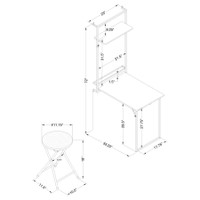 The Riley Foldable Wall Desk With Stool