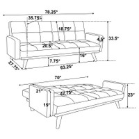 The Kourtney Terracotta Convertible Sofa