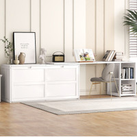 The Linda Collection Queen Size Murphy Bed with Rotaable Desk