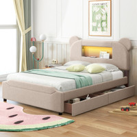 The Teddy Full LED Bed With Storage