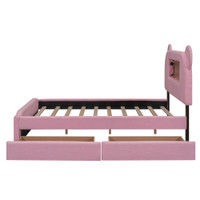 The Teddy Pink Full LED Bed With Storage