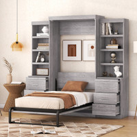 The Natben Twin Murphy Bed With Storage Shelves