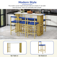 The Hashier Blue 7-Piece Dining Collection